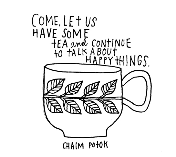 Come Let Us Have Tea and Talk about Happy Things art by Lisa Congdon